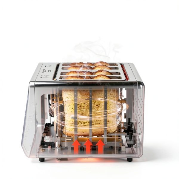 Smart Toaster 4 Slice Wide Slot– Dual Digital TouchScreen & Independent Control for Family | 1800W Stainless Steel for 6 Bread Types & Toast Settings | Defrost Reheat & Single-Slice Modes-1