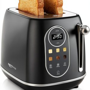 Smart Touch Screen Toaster Keenstone 2‑Slice Wide‑Slot Stainless Black-0