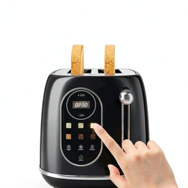 Smart Touch Screen Toaster Keenstone 2‑Slice Wide‑Slot Stainless Black-3