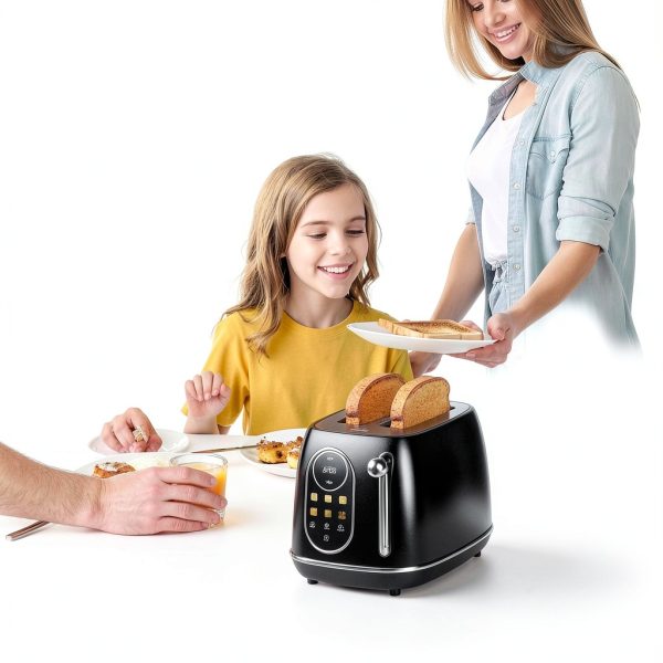 Smart Touch Screen Toaster Keenstone 2‑Slice Wide‑Slot Stainless Black-6