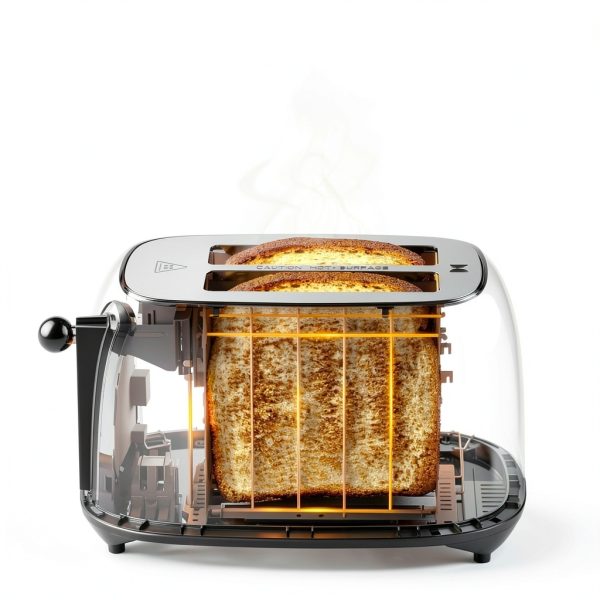 Smart Touch Screen Toaster Keenstone 2‑Slice Wide‑Slot Stainless Black-2