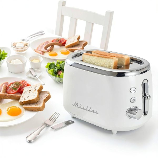 Retro Toaster Mueller Home 2‑Slice Stainless Steel 7‑Level Reheat-4